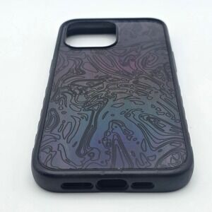 dbrand Grip Case iPhone 14 Pro Max Black Holographic Topographic MagSafe